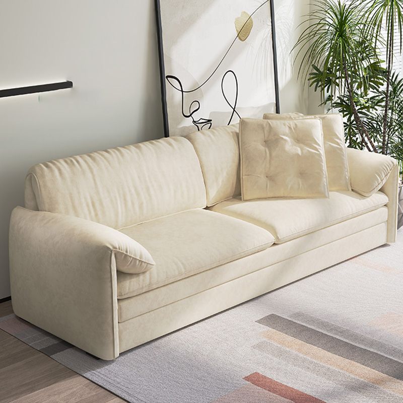 Glam Style White Futon Sleeper Sofa Bed in Velvet with Storage Clearhalo 'furn' 'furn_futons' 'Furniture' 'Futons & Daybeds' 'Futons' 'Living Room Furniture' 1200x1200_be0d34d6-ddac-486a-a3b5-a15d0ed5c3fe