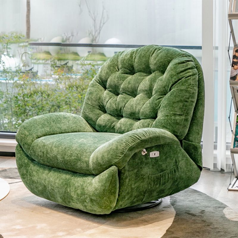 Reclinabile standard di rocker girevole contemporaneo in velluto/in pelle finta