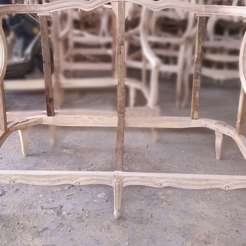 Französisches Land Sofa Holz getuftetes Split-Rückschlag für Wohnzimmer