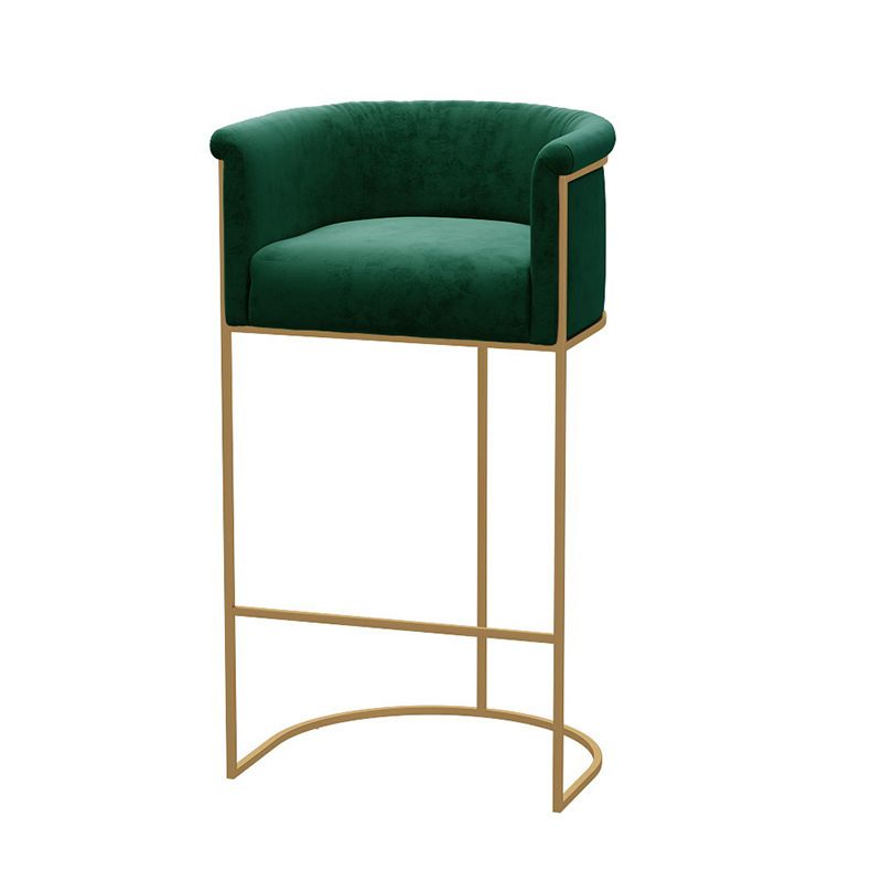 Scandinavian Bar and Counter Stool Low Back Stool with Pedestal Base in Gold Clearhalo 'Bar Furniture' 'Bar Stools' 'bar_stools' 'furn' 'furn_bar_stools' 'Furniture' 'furniture_bar_stools' 'Kitchen & Dining Furniture' 1200x1200_be0f0d6c-10d3-4c0d-8d57-436d55a5208d