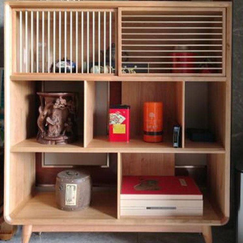 Eigentijdse open achterkant standaard boekenkast solide houten boekenplank met planken