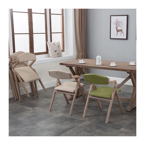 Farmhouse Upholstered Folding Arm Chair Matte Finish Open Dining Chair Clearhalo ' kitchen&dining_furn' 'Dining Chairs' 'Dining Tables & Seating' 'dining_chair' 'Furniture' 'furniture_dining_chair' 'Kitchen & Dining Furniture' 'kitchen' 1200x1200_be1075af-ebaa-4c84-b0ee-5785d20b38d2