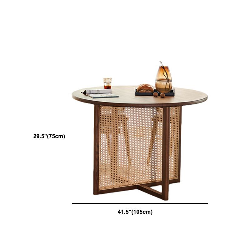 Solid Wood Dining Set 1/2/5 Pcs Round Rattan Dining Table and Chairs Clearhalo 'Dining Room Sets' 'Dining Tables & Seating' 'dining_room_set' 'furn' 'furn_dining_room_set' 'Furniture' 'Kitchen & Dining Furniture' 1200x1200_be11bda0-726f-47e7-ac45-a4e40d09c6f7
