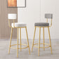 Glam Fabric Bar Stools Low Back Round Seat Barstool with 4 Gold Iron Legs Clearhalo 'Bar Furniture' 'Bar Stools' 'bar_stools' 'furn' 'furn_bar_stools' 'Furniture' 'Kitchen & Dining Furniture' 1200x1200_be11fcd8-c292-4fce-a1dd-e0fc18c41003