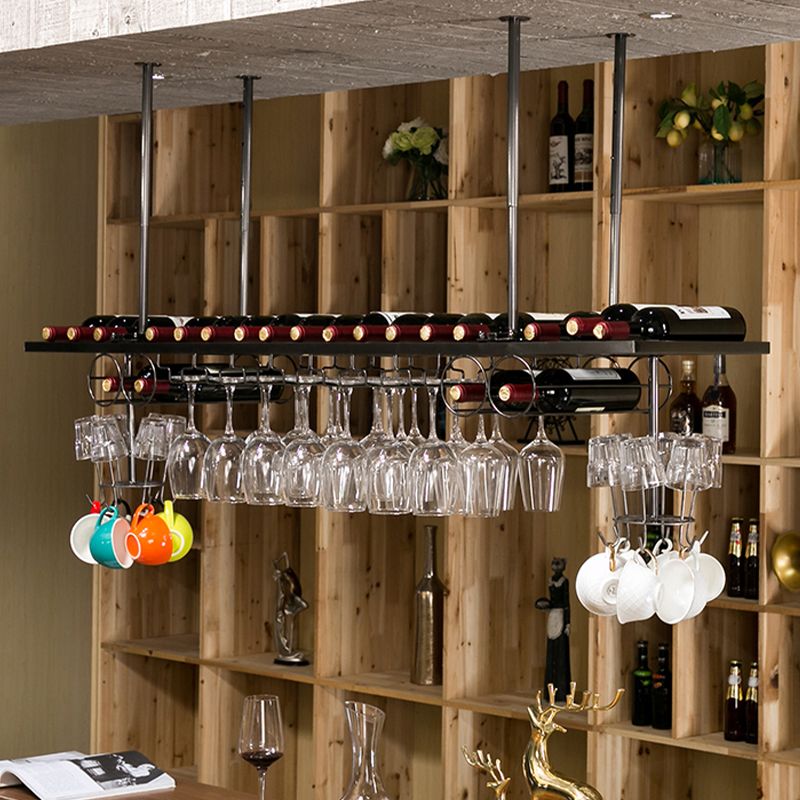 Glam Style Metal Hanging Wine Rack Kit in Gold, 59" x 13.8" x 13.4" Clearhalo 'furn' 'furn_wine_racks' 'Furniture' 'Kitchen & Dining Furniture' 'Wine Racks' 'wine_racks' 1200x1200_be12f7ba-69b1-4206-8940-7fa1cb921e86