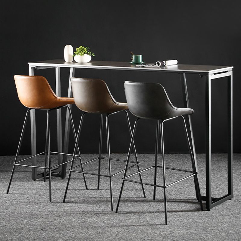 Faux Leather Dining Stools Bucket Armless Bar Stools with Metal Legs Clearhalo 'Bar Furniture' 'Bar Stools' 'bar_stools' 'furn' 'furn_bar_stools' 'Furniture' 'Kitchen & Dining Furniture' 1200x1200_be13d942-eb3d-468f-840c-808122170d4e