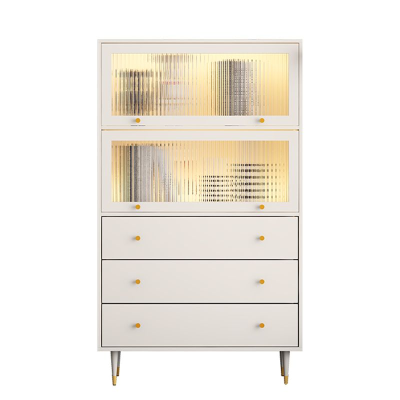 Glam Manufactured Wood Standard Bookcase Vertical Bookcase with Door and Drawers Clearhalo 'Bookcases' 'furn' 'furn_bookcases' 'Furniture' 'furniture_bookcases' 'kitchen' 'kitchen_bookcases' 'Living Room Furniture' 'Office Furniture' 1200x1200_be145afc-3ccc-4301-bb36-829ff375f477