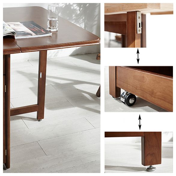 Mid-Century Modern Dining Room Table Rubberwood Solid Wood Table with Wood Base Clearhalo ' dining_table' 'Dining Tables & Seating' 'Dining Tables' 'furn' 'furn_dining_table' 'Furniture' 'furniture_dining_table' 'Kitchen & Dining Furniture' 'kitchen&dining_furn' 'kitchen' 'kitchen_dining_table' 1200x1200_be14dac7-fce8-4636-b2ec-4c452e0dc6c4