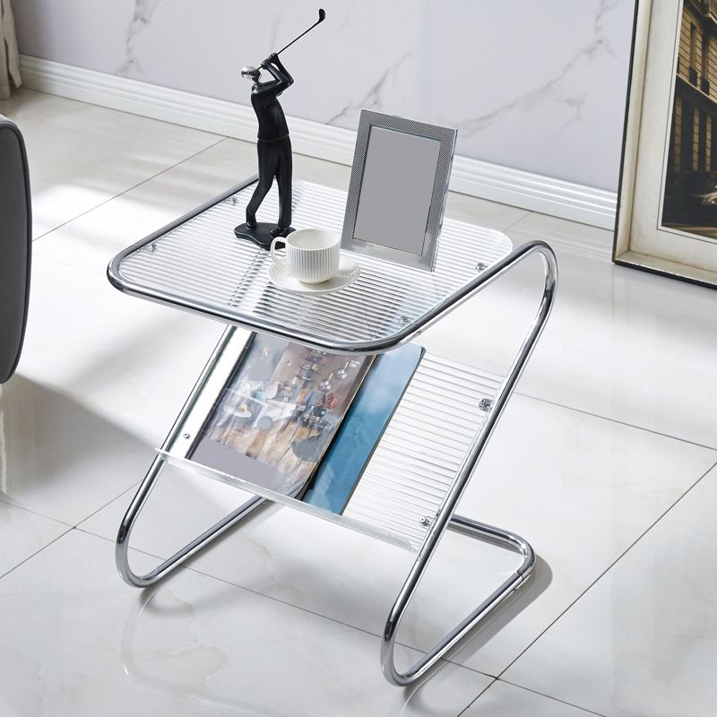 23.62" Tall Contemporary Style Side End Table Abstract Sofa Side Accent Table