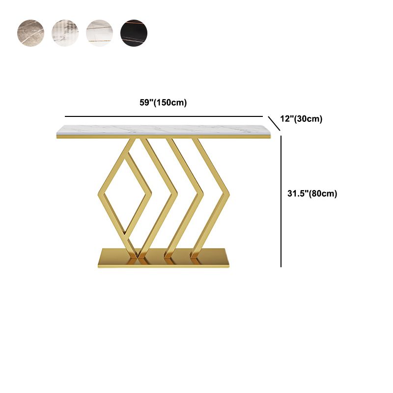 Tavolo da console oro resistente al rettangolo di ardesia glam