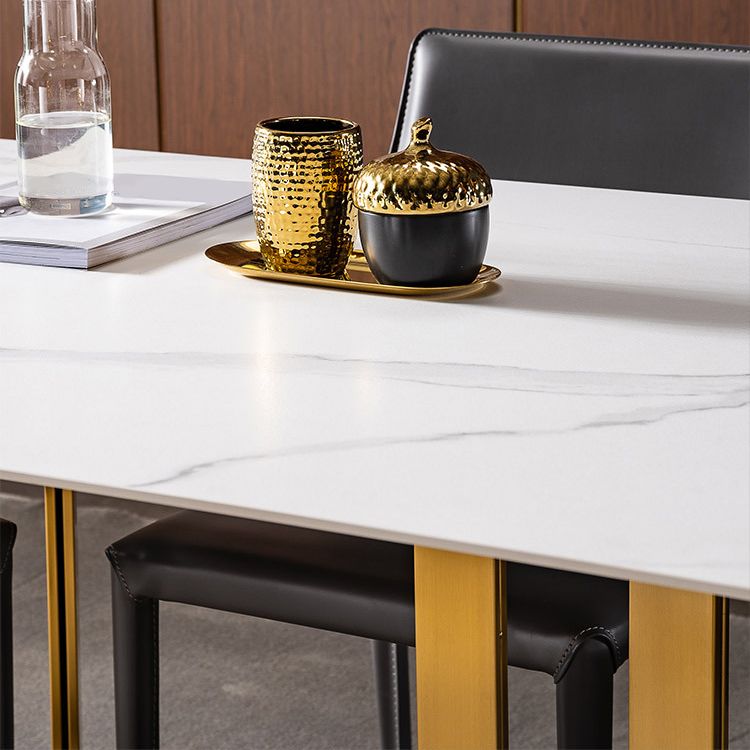 Glam weiß gesinterte Stein Esstisch Set 1