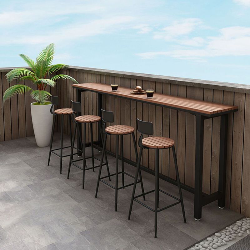 Bruine rechthoekige balktafel Hedendaagse staaftafel met schroefbasis