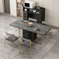 Modern Folding Dining Table Rectangle Wooden Top with Storage Clearhalo 'Dining Tables & Seating' 'Dining Tables' 'dining_table' 'furn' 'furn_dining_table' 'Furniture' 'Kitchen & Dining Furniture' 1200x1200_be181224-8720-4760-9200-991bbdcc61dd