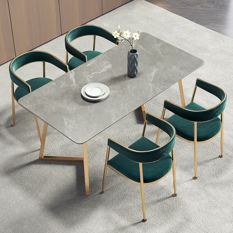 Metal Traditional Luxury Rectangle Table Sintered Stone Table with Sled Base Clearhalo ' dining_table' 'Dining Tables & Seating' 'Dining Tables' 'furn' 'furn_dining_table' 'Furniture' 'furniture_dining_table' 'Kitchen & Dining Furniture' 'kitchen&dining_furn' 'kitchen' 'kitchen_dining_table' 1200x1200_be188de4-88dd-400a-b4df-a5cb100681e7