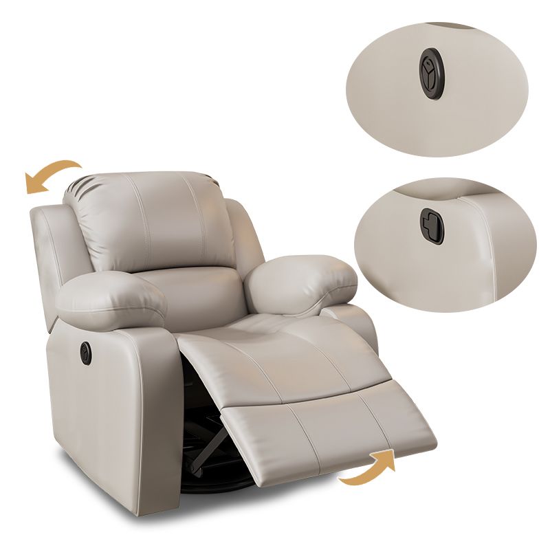 Metal Frame Standard Recliner Faux Leather Recliner Chair with Lumbar Clearhalo 'Chairs & Seating' 'furn' 'furn_recliners' 'Furniture' 'Living Room Furniture' 'Recliners' 1200x1200_be194a1e-8280-4fe7-ab24-5d7c29f884e5