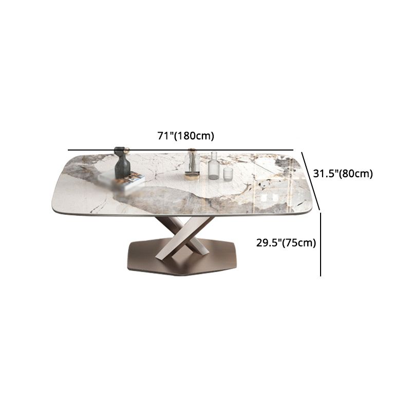 Designer Style Sintered Stone Top Dining Set 1/4/5/7 Pieces Dining Table with White Chairs Clearhalo 'Dining Room Sets' 'Dining Tables & Seating' 'dining_room_set' 'furn' 'furn_dining_room_set' 'Furniture' 'furniture_dining_room_set' 'Kitchen & Dining Furniture' 1200x1200_be1a8c0a-22bd-4595-9ff4-2c0aef62f44b