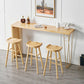 Glam Style 1/2/4 Pieces Bar Table Set Rectangle Bar Table with Wood Stools