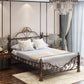 Industrial Bed with Headboard Standard Profile Bed with Metal Legs