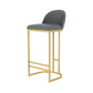Bar et tabouret de comptoir scandinave avec base de piédestal doré