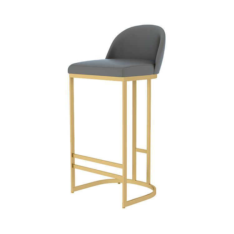 Scandinavian Bar and Counter Stool Low Back Stool with Gold Pedestal Base Clearhalo 'Bar Furniture' 'Bar Stools' 'bar_stools' 'furn' 'furn_bar_stools' 'Furniture' 'Kitchen & Dining Furniture' 1200x1200_be1ba7d8-c0db-4df6-8ad1-49ac80fa53a8