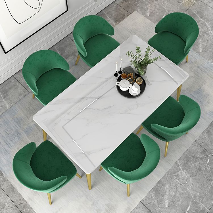 Ensemble de Table à manger rectangulaire 1/2/5 pièces, Table et chaises de salle à manger en pierre moderne