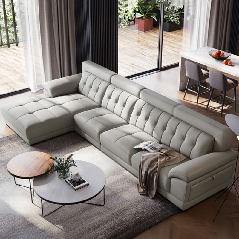 Canapé sectionnel du bras supérieur avec un salon en cuir authentique tufté canapé sectionnel