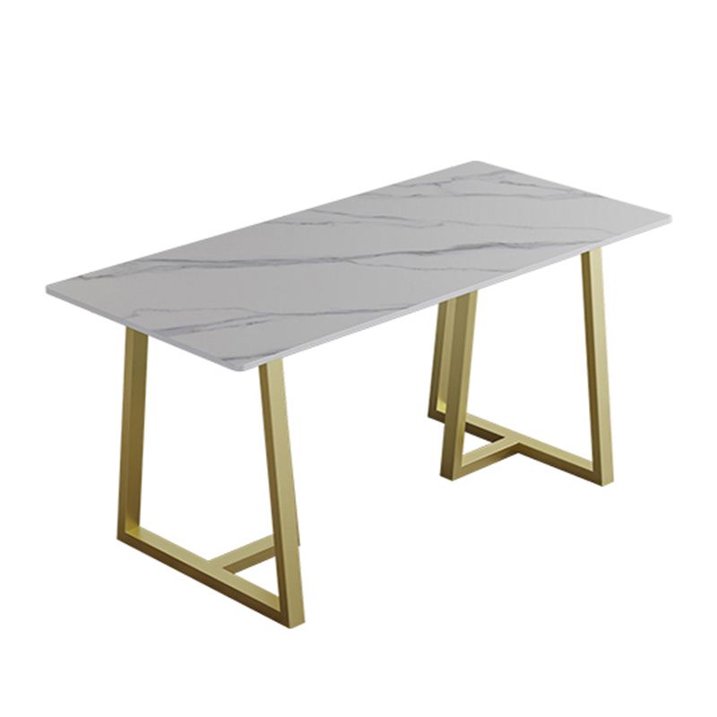 Luxury Style Sintered Stone Dining Table Double Pedestal Base Rectangle Table for Home Clearhalo ' dining_table' 'Dining Tables & Seating' 'Dining Tables' 'furn' 'furn_dining_table' 'Furniture' 'furniture_dining_table' 'Kitchen & Dining Furniture' 'kitchen&dining_furn' 'kitchen' 'kitchen_dining_table' 1200x1200_be228b8e-a2dc-4a0f-aeb5-cb715df3cac3