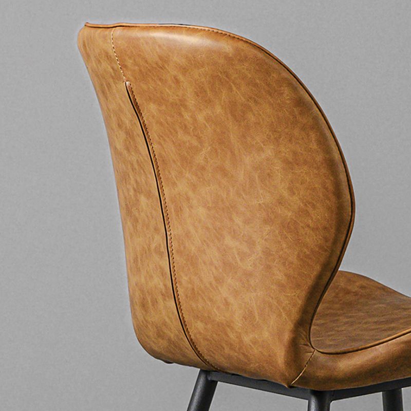 Metal Industrial Side Chair Matte Finish Wingback Dining Chair