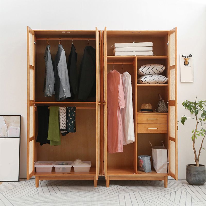 Freestanding Natural Solid Wood Wardrobe Modern Multifunctional Wardrobe Clearhalo 'Armoires & Wardrobes' 'armoires_wardrobes' 'Bedroom Furniture' 'furn' 'furn_armoires_wardrobes' 'Furniture' 1200x1200_be2562b8-1edc-4d8c-9629-99f41a693332
