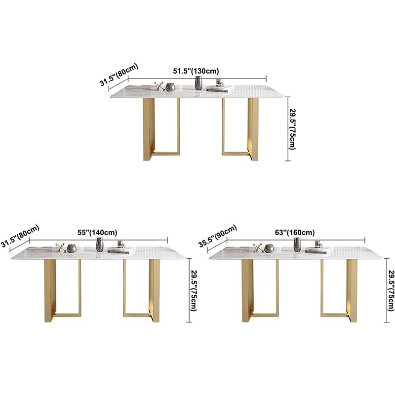 Metal Contemporary Rectangular Dining Table Sintered Stone Top Table for Dining Room Clearhalo ' dining_table' 'Dining Tables & Seating' 'Dining Tables' 'furn' 'furn_dining_table' 'Furniture' 'furniture_dining_table' 'Kitchen & Dining Furniture' 'kitchen&dining_furn' 'kitchen' 'kitchen_dining_table' 1200x1200_be2b5858-41e3-49b7-bdef-6461fda00c02