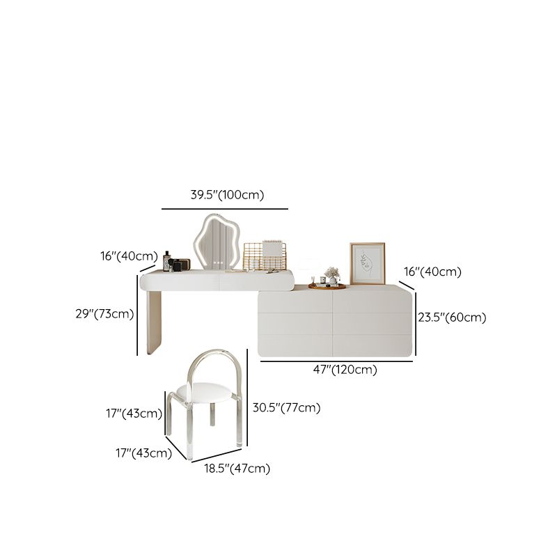 Brachette de vanité en bois à chambre à coucher éclairé blanc éclairé blanc contemporain