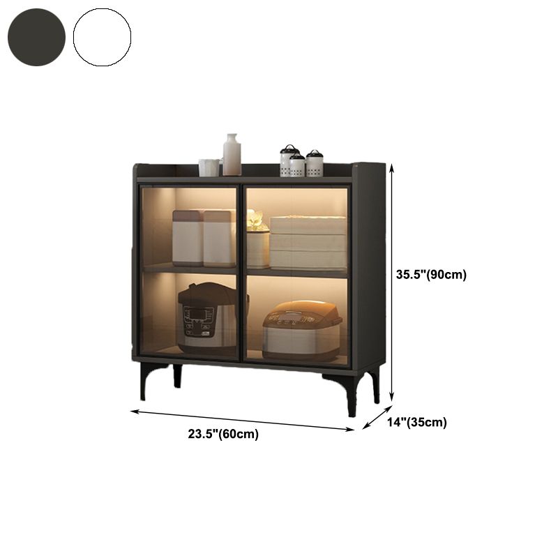 Modern Display Cabinet Faux Wood Storage Cabinet with Glass Doors for Living Room Clearhalo 'Display & China Cabinets' 'display_china_cabinets' 'furn' 'furn_display_china_cabinets' 'Furniture' 'Kitchen & Dining Furniture' 1200x1200_be2e25e8-6110-4230-8043-c5a8f70d7c3d