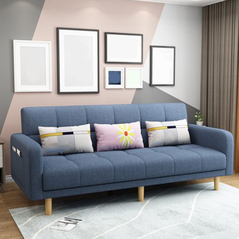 Biscuit Back Square Arm Modern Sleeper with Foldable Convertible Sleeper Clearhalo 'furn' 'furn_sofas' 'Furniture' 'furniture_sofas' 'kitchen' 'kitchen_sofas' 'Living Room Furniture' 'Sofa' 'sofas' 1200x1200_be2e6fea-c853-4e0e-aead-de87e7b539b1
