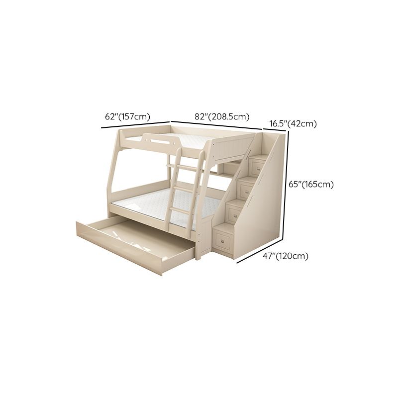 Eigentijdse houtwitte matras inbegrepen met laden rechthoekig stapelbed