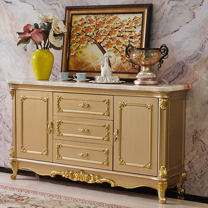 Sideboard in legno di quercia a 2 porte in stile glam per soggiorno