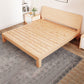 Modern Natural Solid Wood Standard Bed with Rectangular Headboard