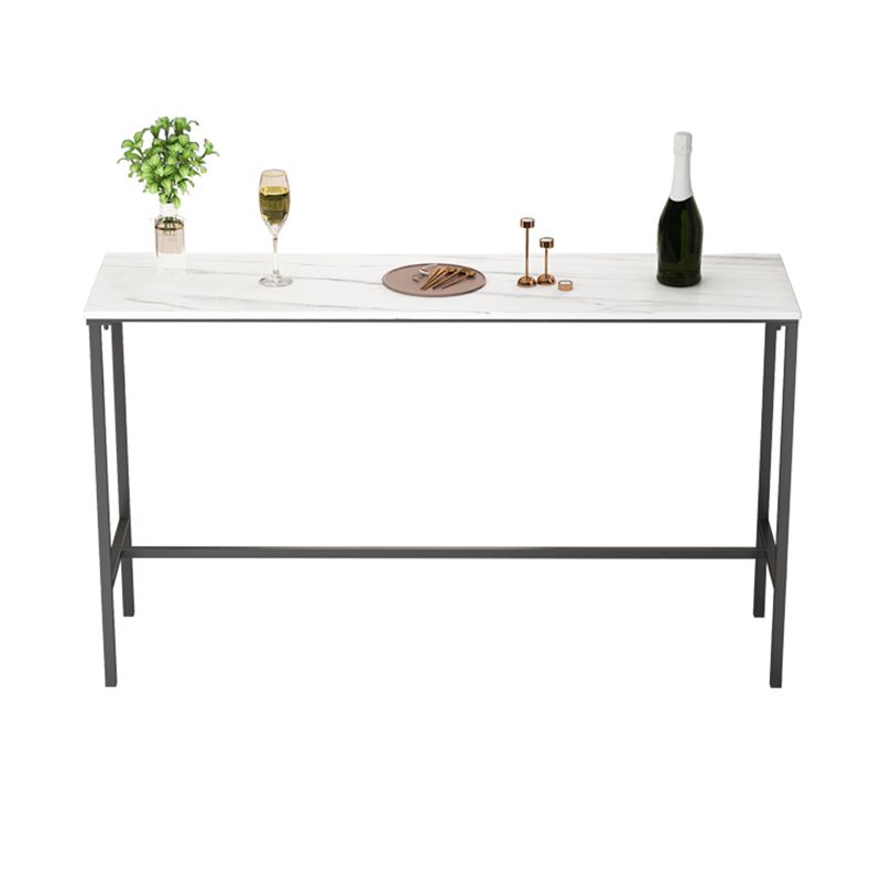 Set tavolo e sgabello da bar moderno Tavolo e sgabelli da bar rettangolari con piano in pietra da 1/3/5 pezzi