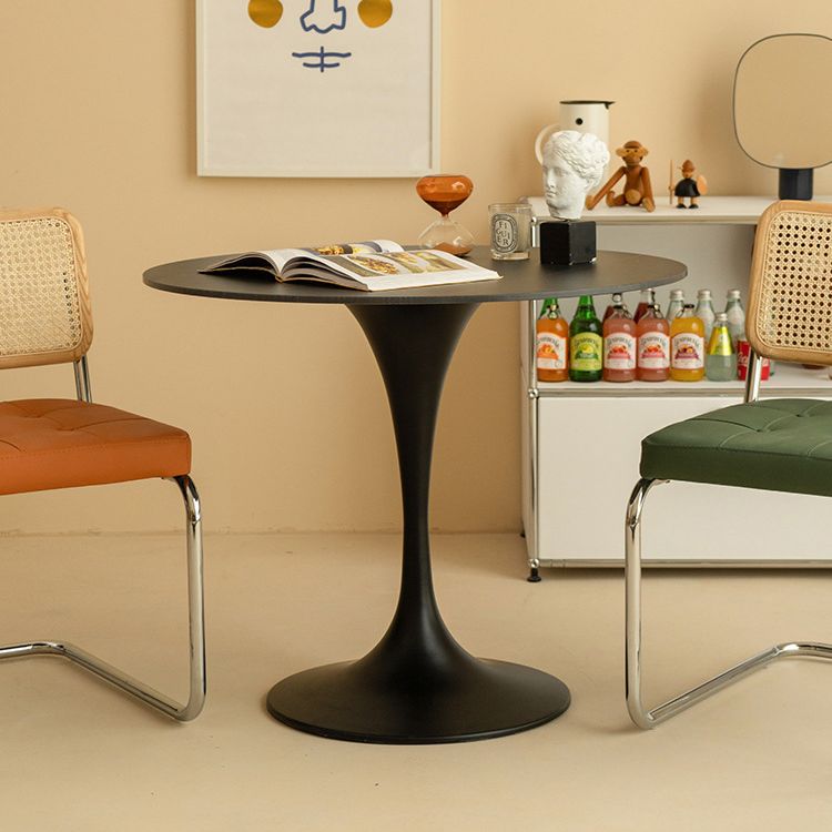 Modern Style Round Dining Table Tulip Home Table with Metal Base