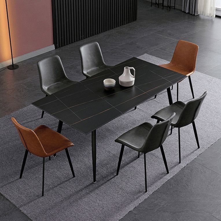 Silla de comedor de comedor de cuero sintética contemporánea para uso en el hogar