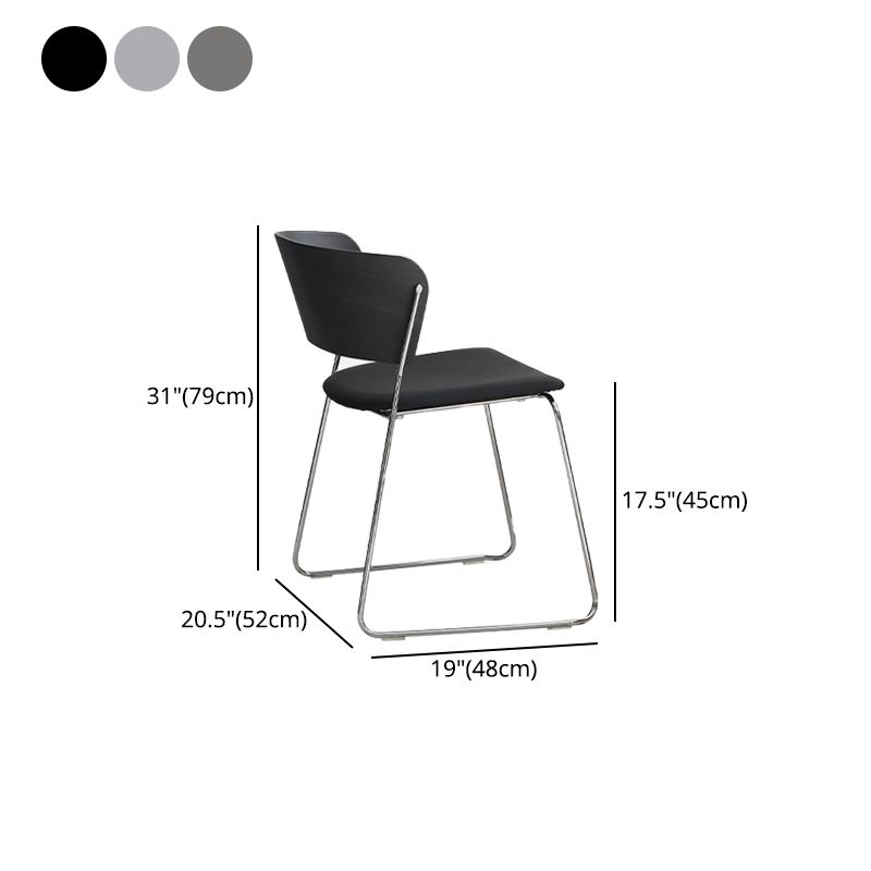 Modern Chair Dining Armless Open Back Chair for Kitchen with Metal Legs Clearhalo 'Dining Chairs' 'Dining Tables & Seating' 'dining_chair' 'furn' 'furn_dining_chair' 'Furniture' 'furniture_dining_chair' 'Kitchen & Dining Furniture' 1200x1200_be34153b-5aaa-4c32-bae7-ca4ecb07b73e
