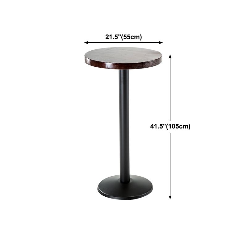 Industrial Round Wood Indoor Bar Dining Table Iron Single Pedestal Bistro Table Clearhalo 'Bar Furniture' 'Bar Tables' 'bar_tables' 'furn' 'furn_bar_tables' 'Furniture' 'furniture_bar_tables' 'Kitchen & Dining Furniture' 'kitchen&dining_furn' 'kitchen' 1200x1200_be35fecb-fa5a-4d02-8d66-b4f0b3c13673