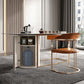 Glam Rectangle Table Sintered Stone Table with Metal Legs for Home Use