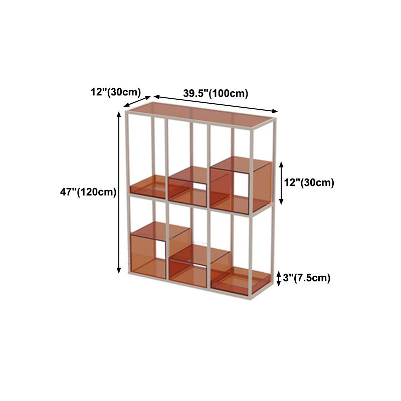 Scandinavian Open Etagere Bookshelf with Iron Frame Acrylic Bookcase Clearhalo 'Bookcases' 'furn' 'furn_bookcases' 'Furniture' 'furniture_bookcases' 'Office Furniture' 1200x1200_be37f77b-c26e-4156-8f2c-ee587b686d0f