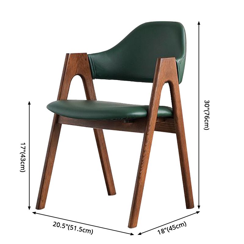 Glam Style Wood Dining Side Chair Faux Leather Open Back Arm Chairs for Home Use Clearhalo ' kitchen&dining_furn' 'Dining Chairs' 'Dining Tables & Seating' 'dining_chair' 'furn' 'furn_dining_chair' 'Furniture' 'furniture_dining_chair' 'Kitchen & Dining Furniture' 'kitchen' 1200x1200_be39011b-3759-4ef9-ad53-99dd4021e117