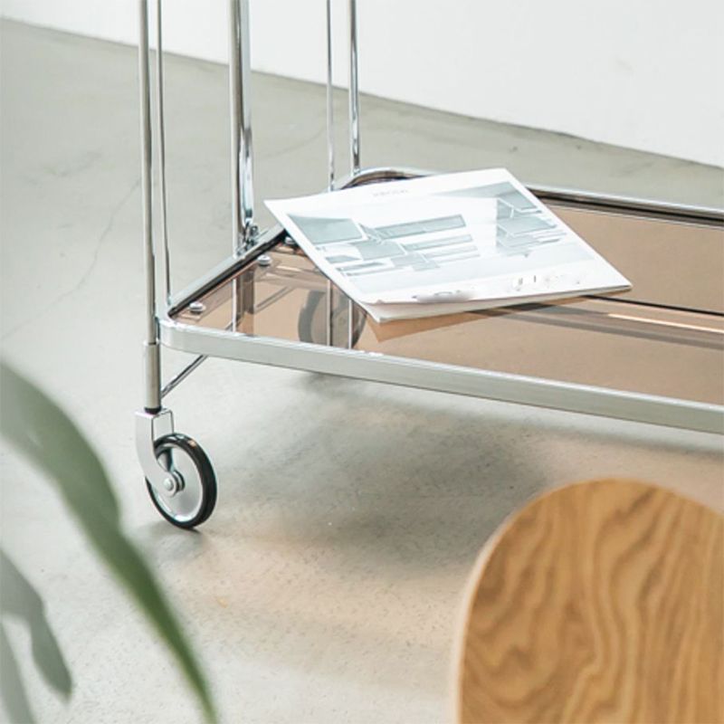 30.71" High Modern Prep Table Rolling Metal Prep Table for Dining Room