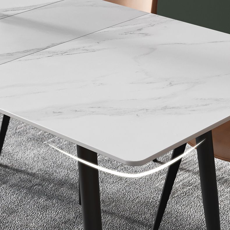 51.18''L Minimalist Sintered Stone Table Rectangle Extendable Dining Table for Kitchen Clearhalo ' dining_table' 'Dining Tables & Seating' 'Dining Tables' 'furn' 'furn_dining_table' 'Furniture' 'furniture_dining_table' 'Kitchen & Dining Furniture' 'kitchen&dining_furn' 'kitchen' 'kitchen_dining_table' 1200x1200_be3a1b48-98d4-4d4c-9186-f236c8a0fa92