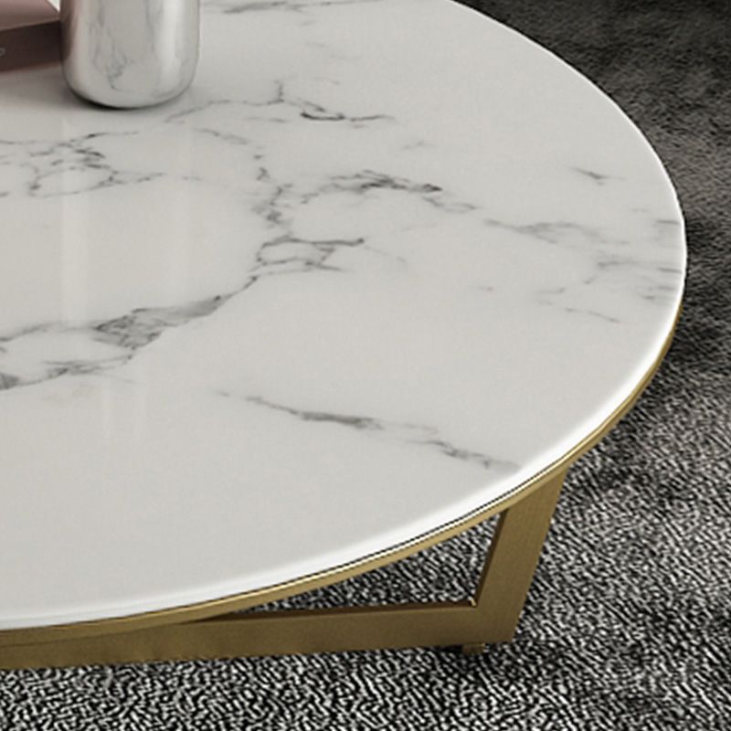 Salontafel met rond frame, leistenen koffietafel of bijzettafel