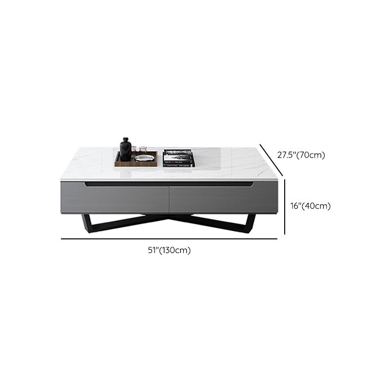 Marble Top Abstract Coffee Table with Storage Contemporary White Clearhalo 'Coffee & Accent Tables' 'Coffee Tables' 'coffee_tables' 'furn' 'furn_coffee_tables' 'Furniture' 'Living Room Furniture' 1200x1200_be3b09ff-3075-4d56-ab61-0d8d603bec65