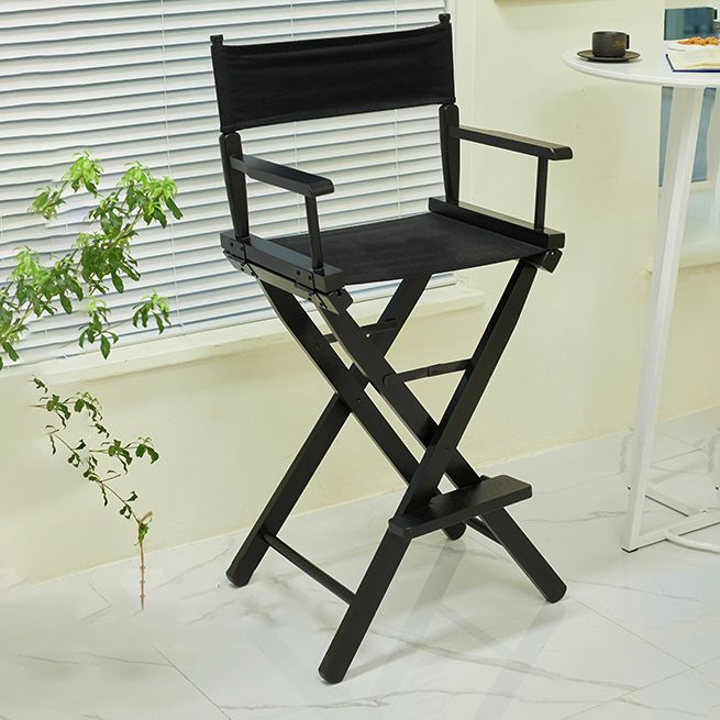 Industrial Backrest Arm Counter Stool Solid Wood Bar Stool with Canvas Cushion Clearhalo 'Bar Furniture' 'Bar Stools' 'bar_stools' 'furn' 'furn_bar_stools' 'Furniture' 'Kitchen & Dining Furniture' 1200x1200_be3c2ef6-28b4-421d-9948-6725693b6c3f