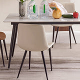 Modern Rectangle Dining Table for Home White Dinette Table with 4 Legs Clearhalo 'Dining Tables & Seating' 'Dining Tables' 'dining_table' 'furn' 'furn_dining_table' 'Furniture' 'Kitchen & Dining Furniture' 1200x1200_be3c3d6e-1045-468f-a036-9ea4f58c2647